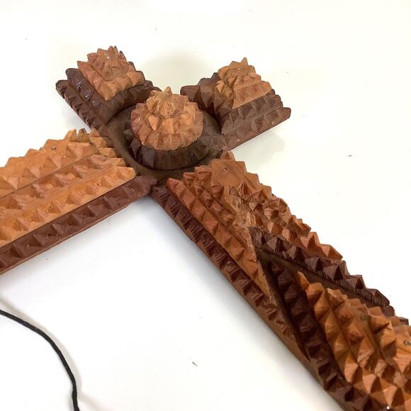 Antique Tramp Art Folk Wood Frame 7.5”x9.75” Opening Primitive Hand Carved Vtg - Picture 12 of 16